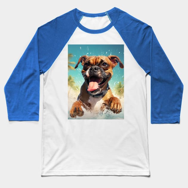 boxer dog Baseball T-Shirt by FehuMarcinArt